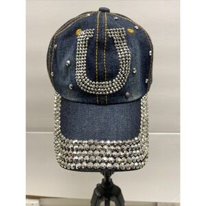 Indianapolis Colts Womens Blue Jean Sparkles Cap NWOT Adjust‎ Strap NFL Manning